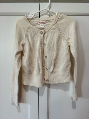 Cat & Jack Cream Knit Button-Front Cardigan